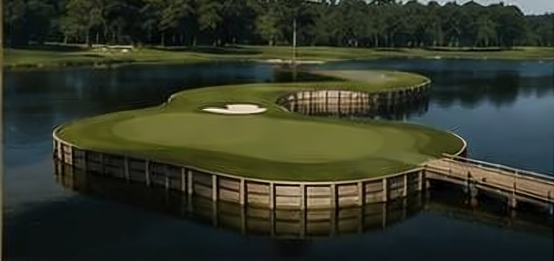 Illustration inspired by TPC Sawgrass's island green